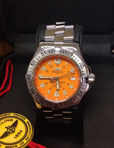 breitling superocean a17360 orange dial|Breitling a17360 price.